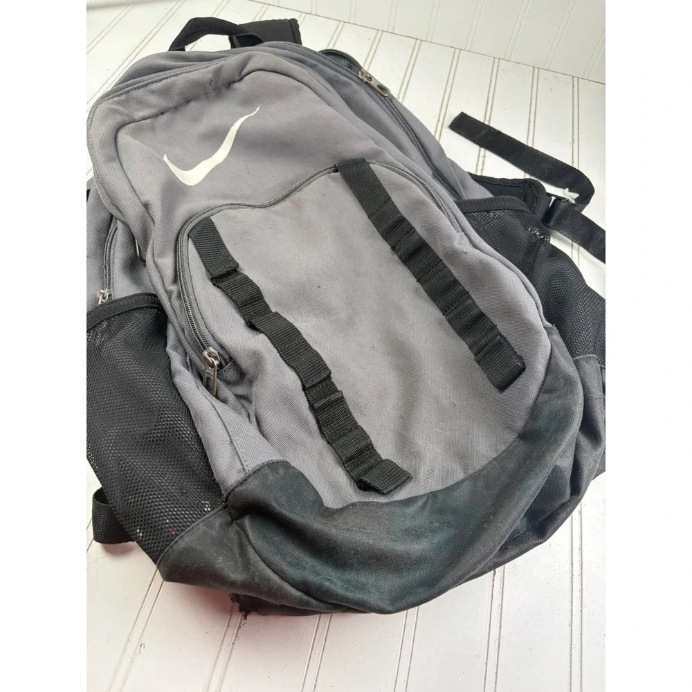 Nike Brasila Training Gray Black Swoosh Sport School Backpack Bag Unisex
